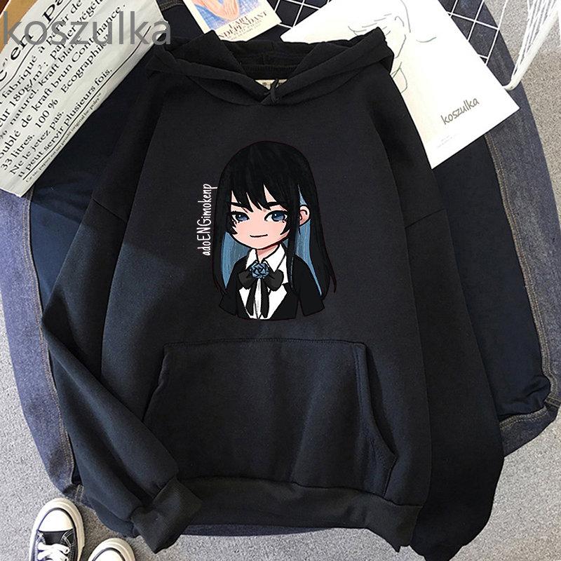 Толстовка с принтом Ado Singer, весенне-осенняя женская толстая теплая милая розовая толстовка с капюшоном в стиле Харадзюку, винтажный пуловер с длинным рукавом