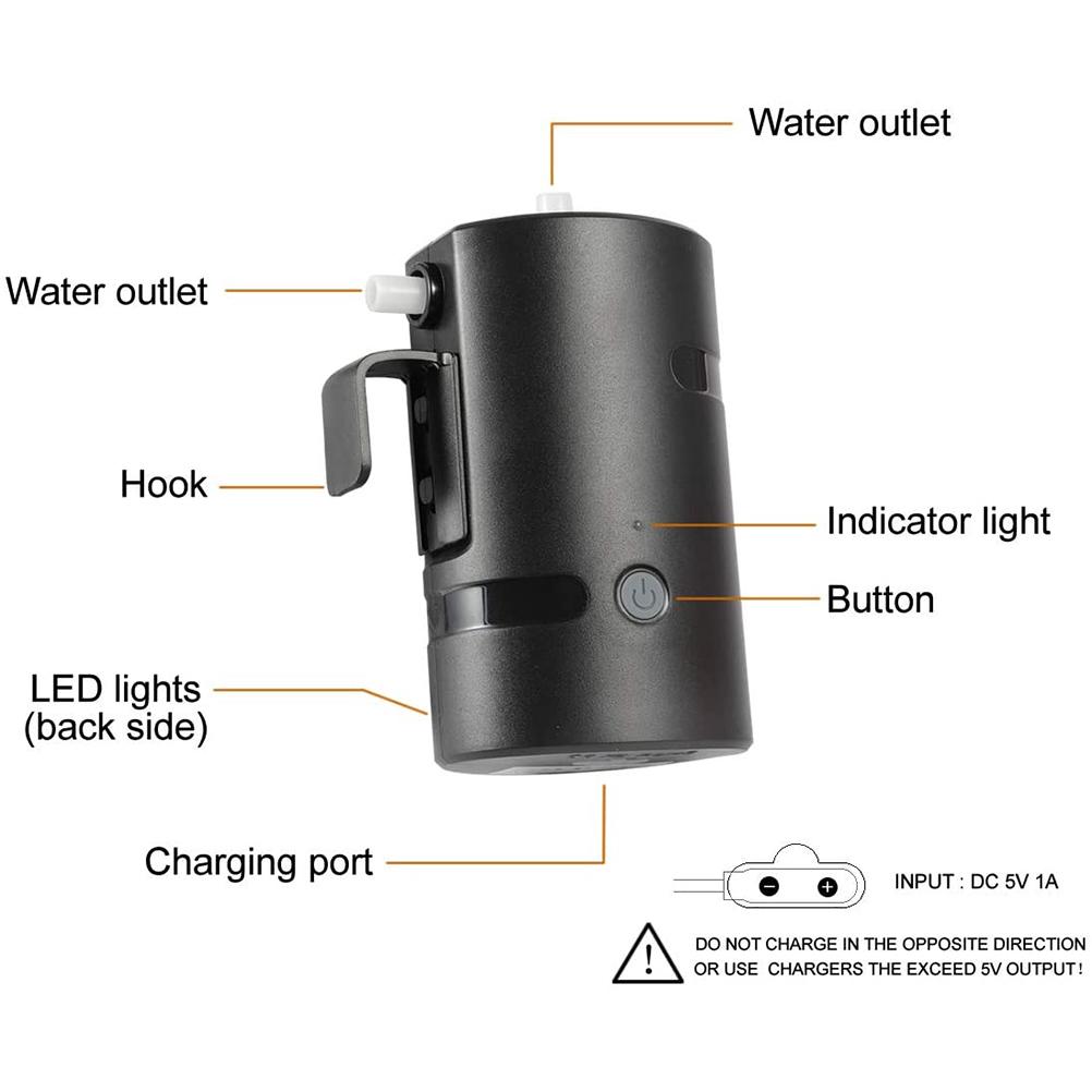 Портативный уличный душевой набор для кемпинга, перезаряжаемый USB-насос для душа для кемпинга, пешего туризма