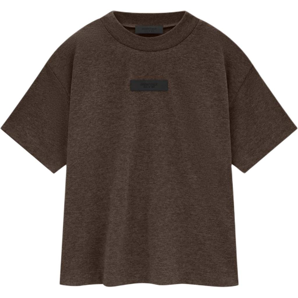 Fear of God Essentials Футболка с коротким рукавом Хизер Вуд Женские топы Коричневый 125SU245442FW