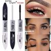 2 IN 1 Black Mascara Waterproof Silk Fiber Volume Double Effect Long Lasting Curling