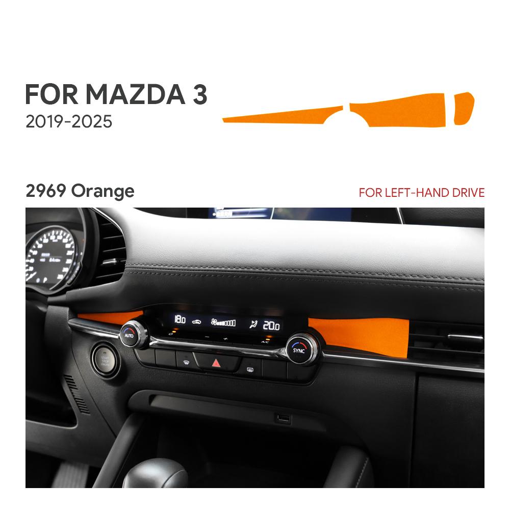 Премиальная замшевая наклейка на панель воздуховода для Mazda 3 BP 2019 2020 2021 2022 2023 2024 2025 Mazda3 Axela LHD RHD lfpaz09