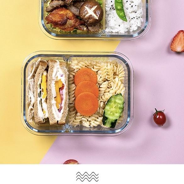 Набор стеклянных ланч-боксов, контейнеры для хранения продуктов с герметичной крышкой, стеклянный ланч-бокс для обеда дома, кухни, офиса