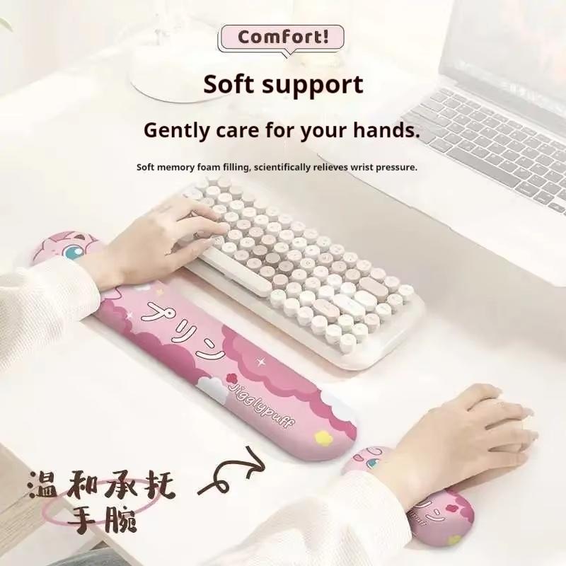Gengar Jigglypuff Pikachu Cute Cartoon Wrist Rest Mouse Pad - Silicone Wrist Support Keyboard Pad For Women Office Use Gift