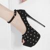 Eilyken Elegant Super Thin High Heels Women Sandals Design Style Rivet Platform Peep Toe Buckle Strap Nightclub Party Shoes