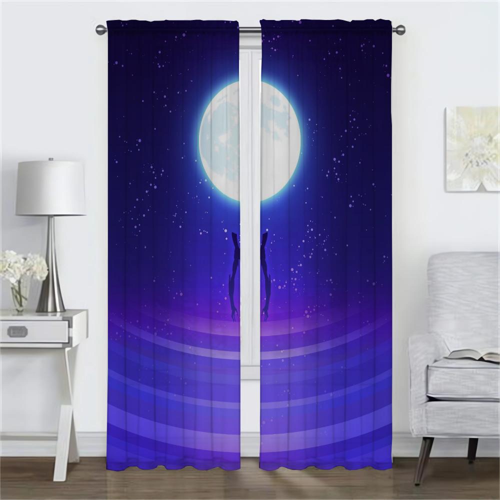 Set Of 2 Modern Evangelions Shades Living Room Curtains Camera Window Curtain Halloween Decoration Home Interior Polyester Ideal For Great