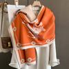 Autumn And Winter New Double-Sided Thickened Warm Imitation Cashmere Scarf Shawl For Keeping Warm Cloak Outer Outfit