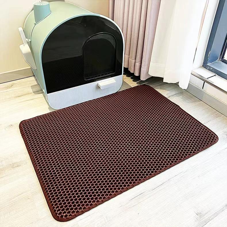Extra Large EVA Double Layer Cat Litter Mat - Anti-Tracking and Sand Trapping Pet Mat