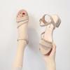 Fashion Flock Beige High Heels Sandals Women 2024 Summer Shoes Women Fashion Open Toe Buckle Sandals Casual Square Heel Female Shoes