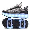 Runaway Shoes Children 6-12 Years Old Women's Four-wheel Removable Children's Roller Skates Boys' USB Charging Luminous Deformed Shoes