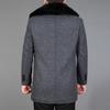 Men Woolen Coat Autumn Wool Jacket Thick Winter Wool Blend Coat Mens Pea Coat Fur Liner Detachable Real Rabbit Fur