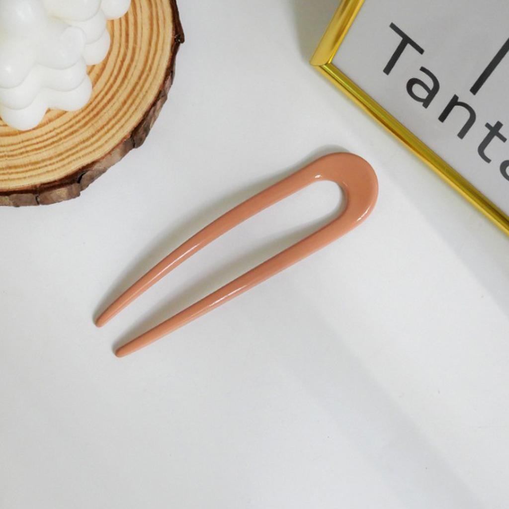 Women Girls U Shaped Hair Clip Tortoiseshell Sticks Acetate Hairpin Chinese Style Resin Fork Hairclip