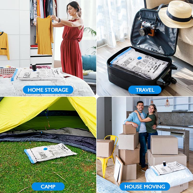 Вакуумные пакеты для хранения 8-18 шт., экономящие место сумки, дорожные перезаряжаемые воздушные насосы, различные герметичные насосы для компрессионной одежды, одеяла, багажа