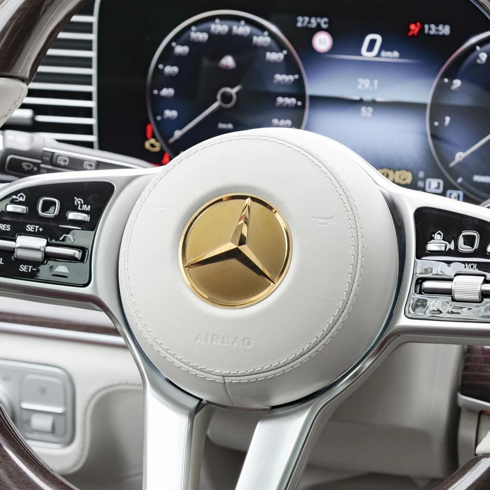 C200 E300 Hot 2026 52mm 57mm ABS Car Steering Wheel Logo Star Emblem Styling Accessories for Mercedes Benz AMG W220 W204 W202 W1