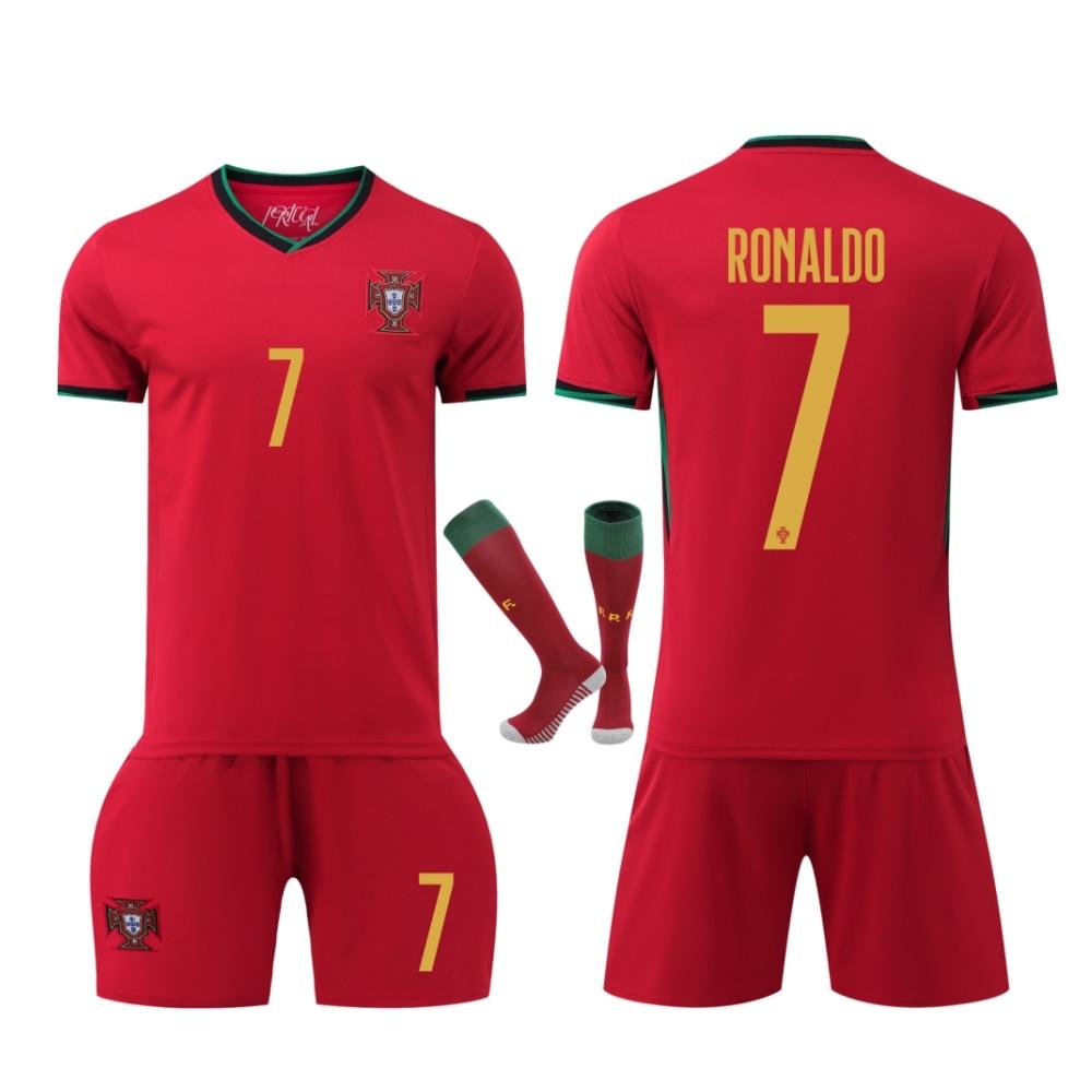 2024-25 Portugal Ronaldo Home Soccer Jersey Set Fan Version