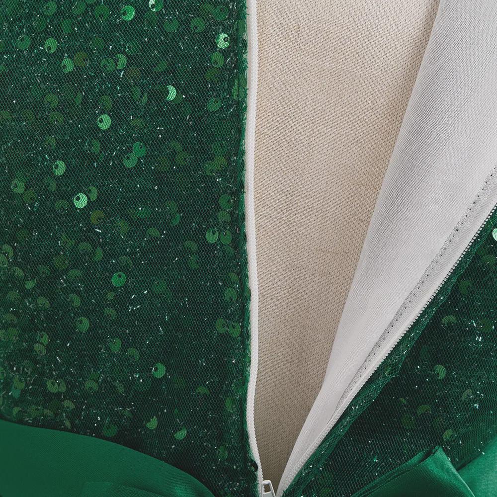 Новое платье принцессы с бантом из пайеток для девочек - элегантное длинное платье для больших детей