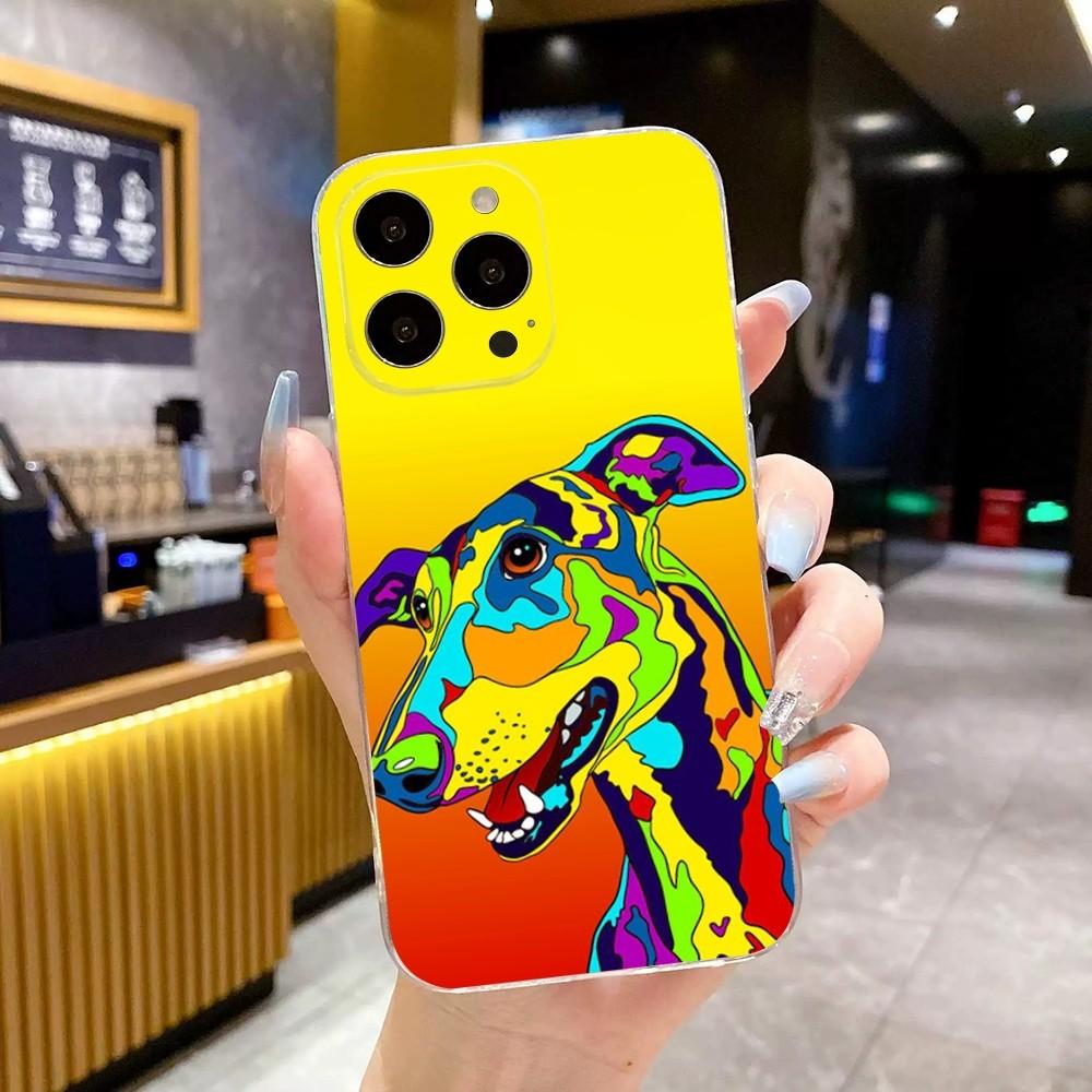 Animal Galgo Greyhound Dog A Phone Case For iPhone 15,14,13,12,11 Plus,Pro,Max,XR,XS,X,7,8 Plus,SE,Mini Transparent Soft Cover