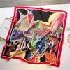 New 90*90cm Scarf Chroma Saw Puzzle Silk Scarf Women Luxury Shawl Fashion Wrap Soft Neckerchife Hairband Ribbon Foulard Headband