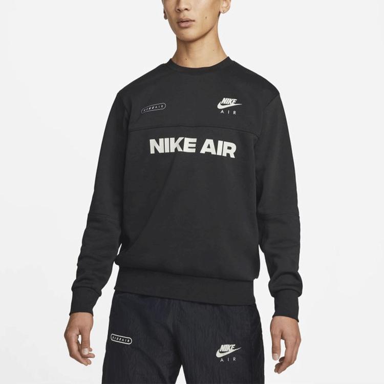 Nike Флисовая толстовка с начесом на спине и буквенным логотипом, мужские топы, черный DM5208-010