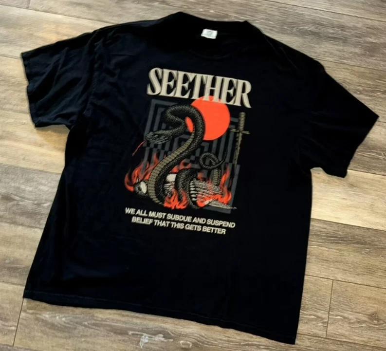 Seether Band Shirt Black Music Rock Metal Concert Tour 2022