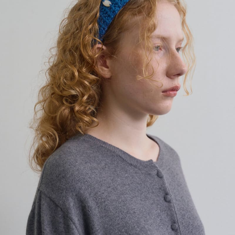 TINKNIT Вязаная шерстяная повязка на голову «Корона»_кирпичный