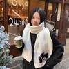 Soft Cartoon Thick Shawl Warmer Long Scarf Large Rabbit Knitted Scarf  Spring
