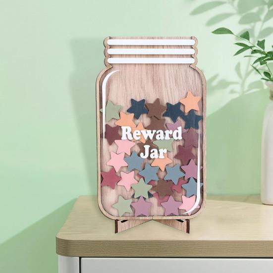 Деревянная банка для поощрения детей, диаграмма поощрения позитивного поведения с базовыми звездами и цветами