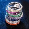 Colorful Zircon Wedding Ring For Women Wedding Bands Fashion Jewelry Engagement Love Rings Birthday Gift Tail Ring Bohemian