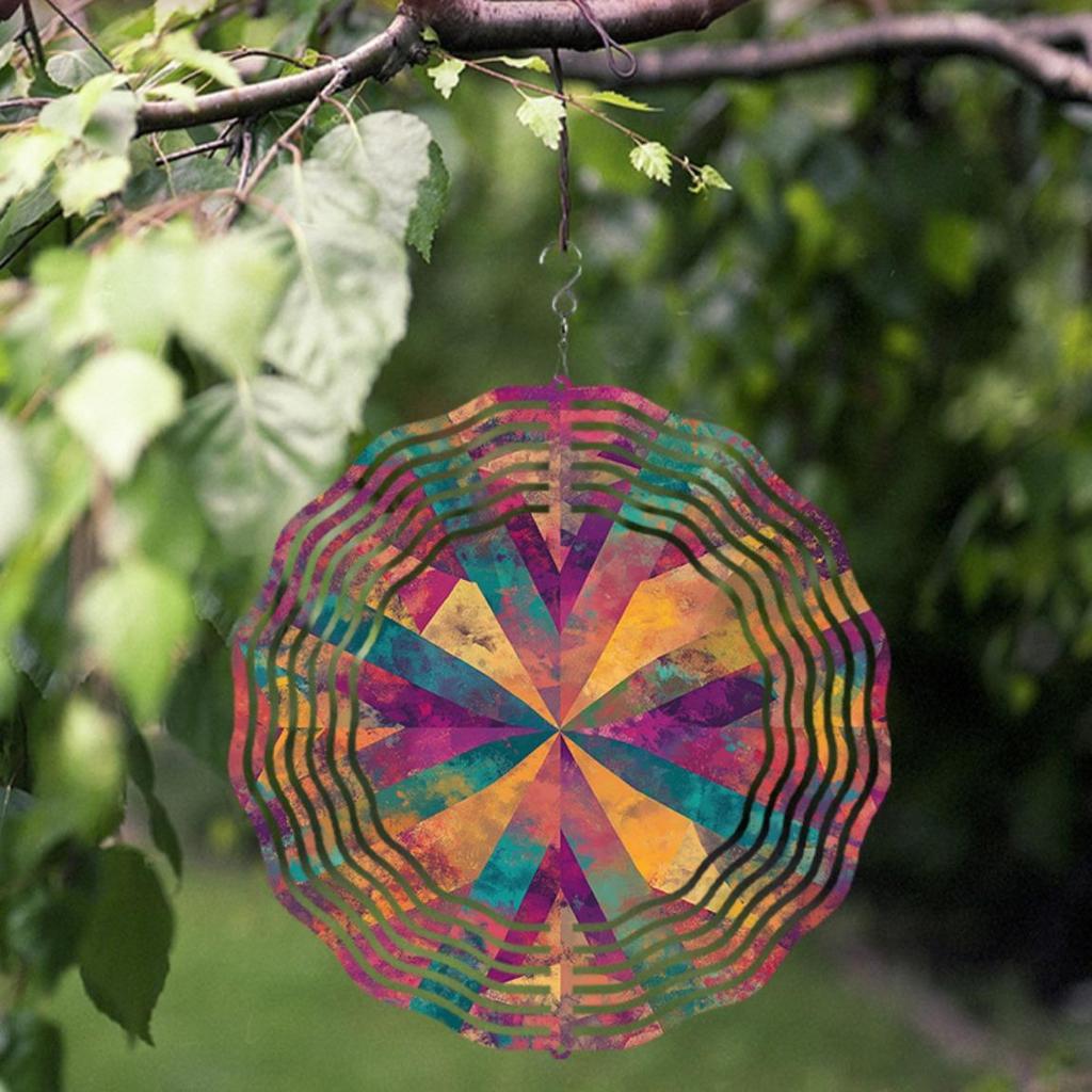 10-дюймовый уличный металлический колокольчик ветра с вращающимся крючком, дизайн «Солнечный луч» для декора сада и балкона, прочный, не требует батареек, подарок для семьи и друзей