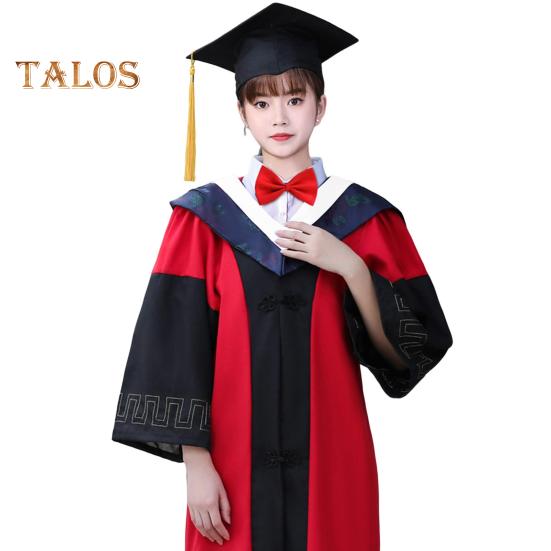 Graduation Cap And Gown Set Class of 2025 Graduate Uniform Academic Doctor Robe with Tassel for High School College Bachelor