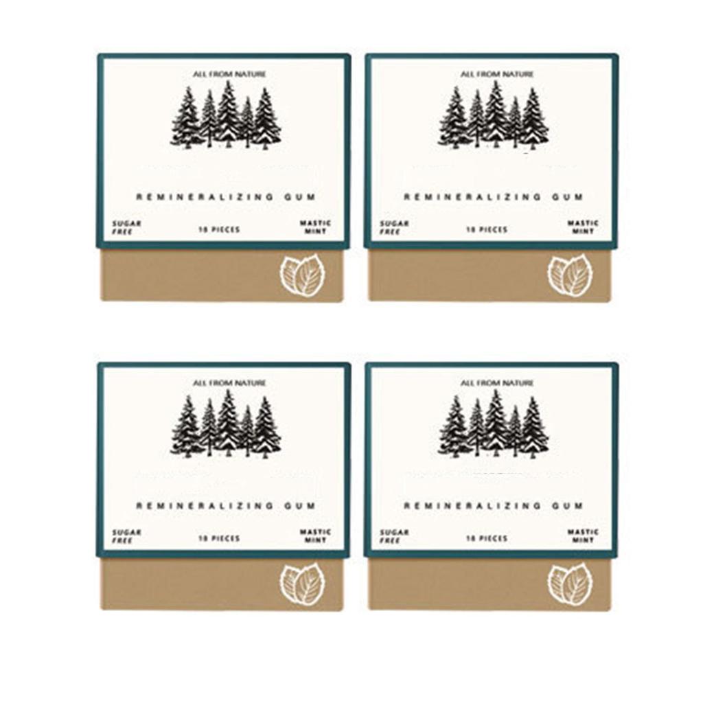 Remineralizing Chewing . New Organic Natural Mastic Mint Sugar-Free Freshen Breath For Teeth & Health Enamel Care 4 Boxes