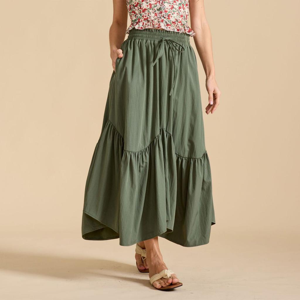 Женская модная однотонная кружевная юбка с высокой талией, эластичная, большая юбка-халат в стиле ретро