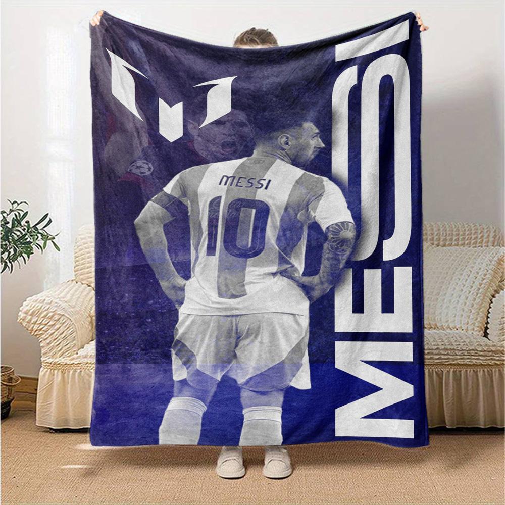 Football Messi Blanket Soft & Cozy Suitable for Livingroom Bed Office Chair Four Seasons Multipurpose Digital Print Birthday Christmas Gift Blanket
