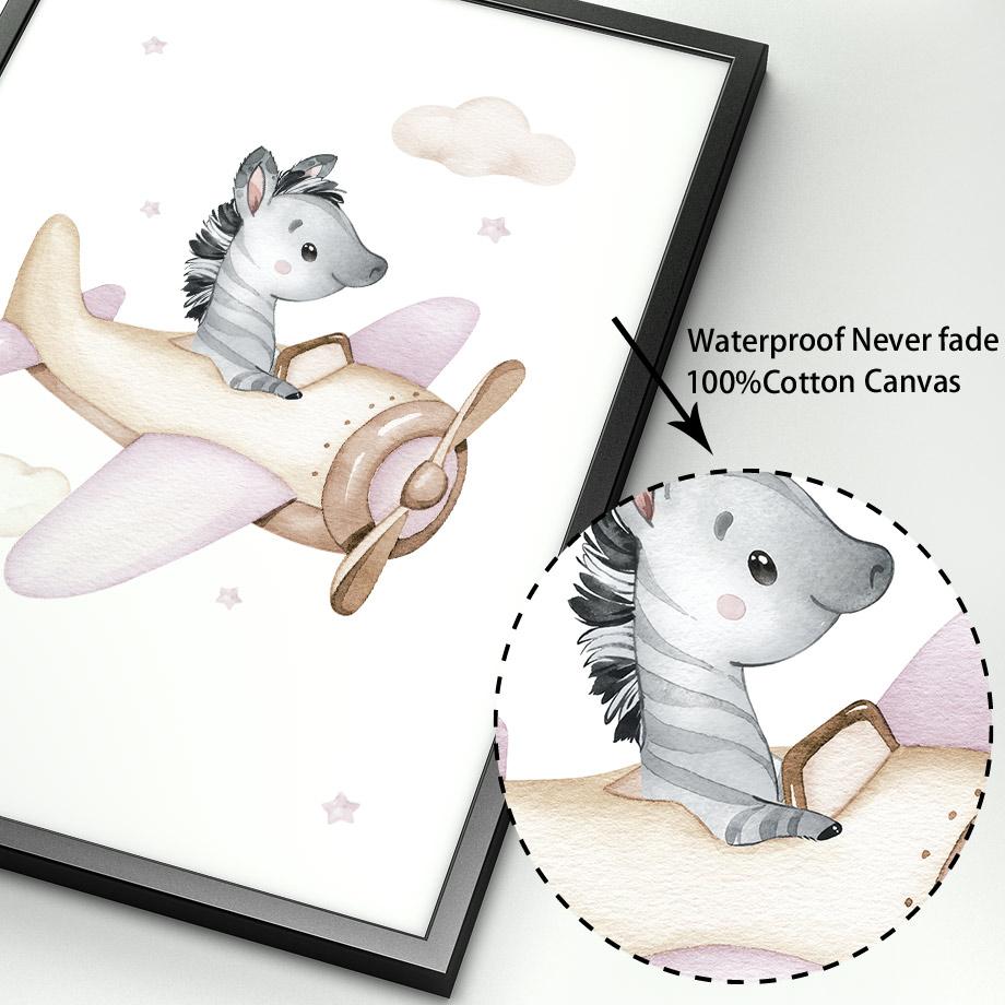 Летающие животные самолет воздушный шар дирижабль детская настенная живопись на холсте плакат на скандинавскую тему и принт девушка комната домашний декор