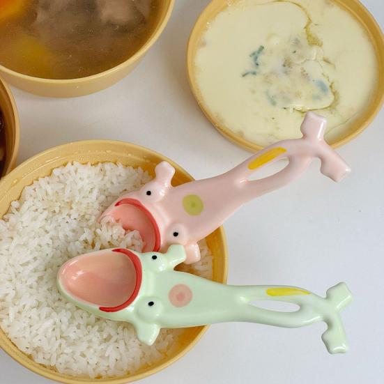 1/2 шт. Уродливая лягушка с большим ртом, керамическая ложка, ложка-лягушка с длинными ногами, инструмент для смешивания, юмористический кухонный настольный аксессуар