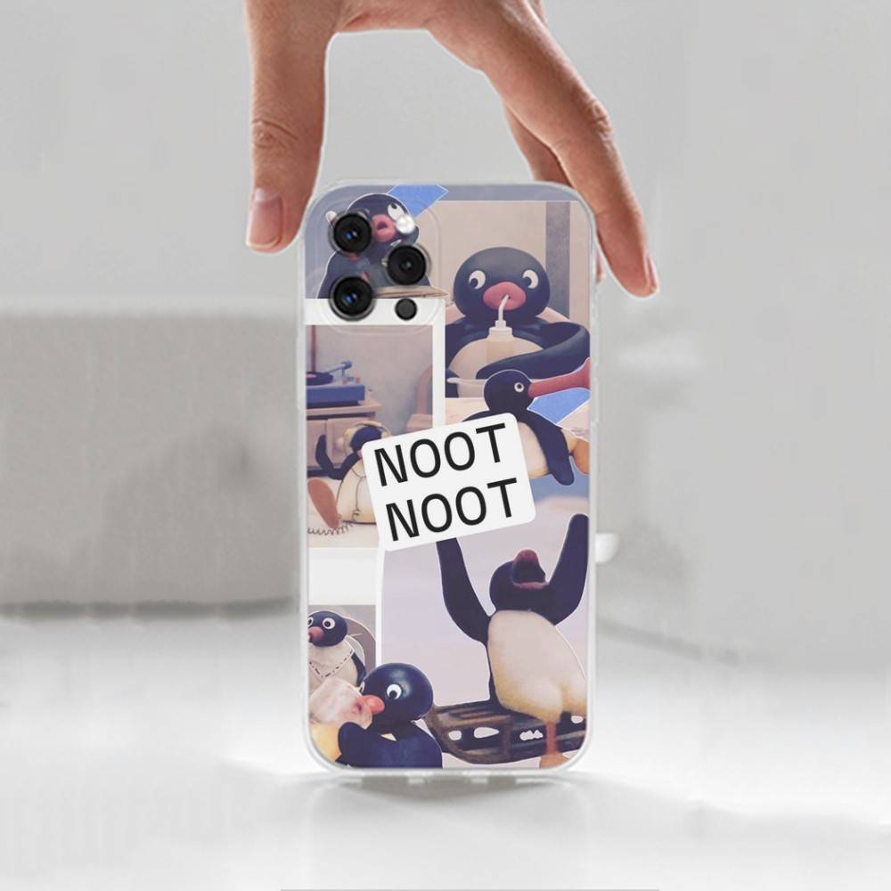 Cartoon Pingu Penguin Phone Case For iPhone,14,13,XR,SE,12,15,Pro,Max,Plus,11,17,16,X,XS,Mini Transparent Soft Cover