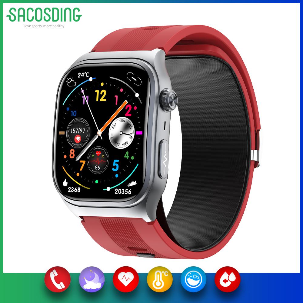 SACOSDING Health Monitoring SmartWatch ECG+PPG артериальное давление Полностью обернутая подушка безопасности с нагнетанием давления 2,06-дюймовый Amoled экран Смарт-часы с измерением сердечного ритма
