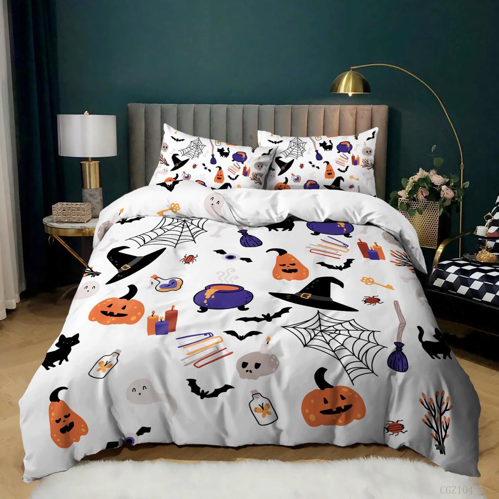 Holiday Halloween Three-Piece Digital Printing Quilt Cover Bedding