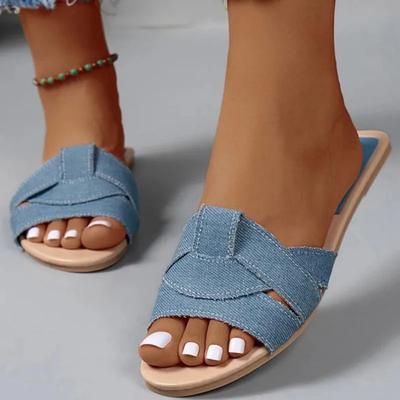 Женские тапочки на плоской подошве, новые, плетеные, с удобной женской обувью, повседневные тапочки, женская обувь, летняя новинка