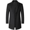 Men's Mid-Length Wool Coat - Autumn/Winter Casual Overcoat, 2025 Windbreaker for Middle-Aged Men