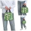 Green Tropical Leaf Print Insulated Lunch Bag for Kids School Cooler Thermal Food Box Tote Portable Lunch Boxes Container