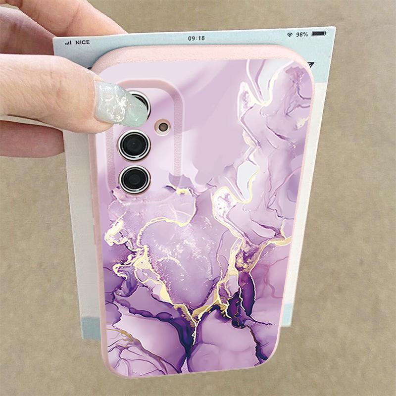 Чехол с мраморным узором для Samsung S26 Ultra S25 Edge S24 S23 Plus S22 S21 FE A15 A16 A17 A35 A36 A54 A55 A56 A57 5G Мягкая обложка с текстурой кожи