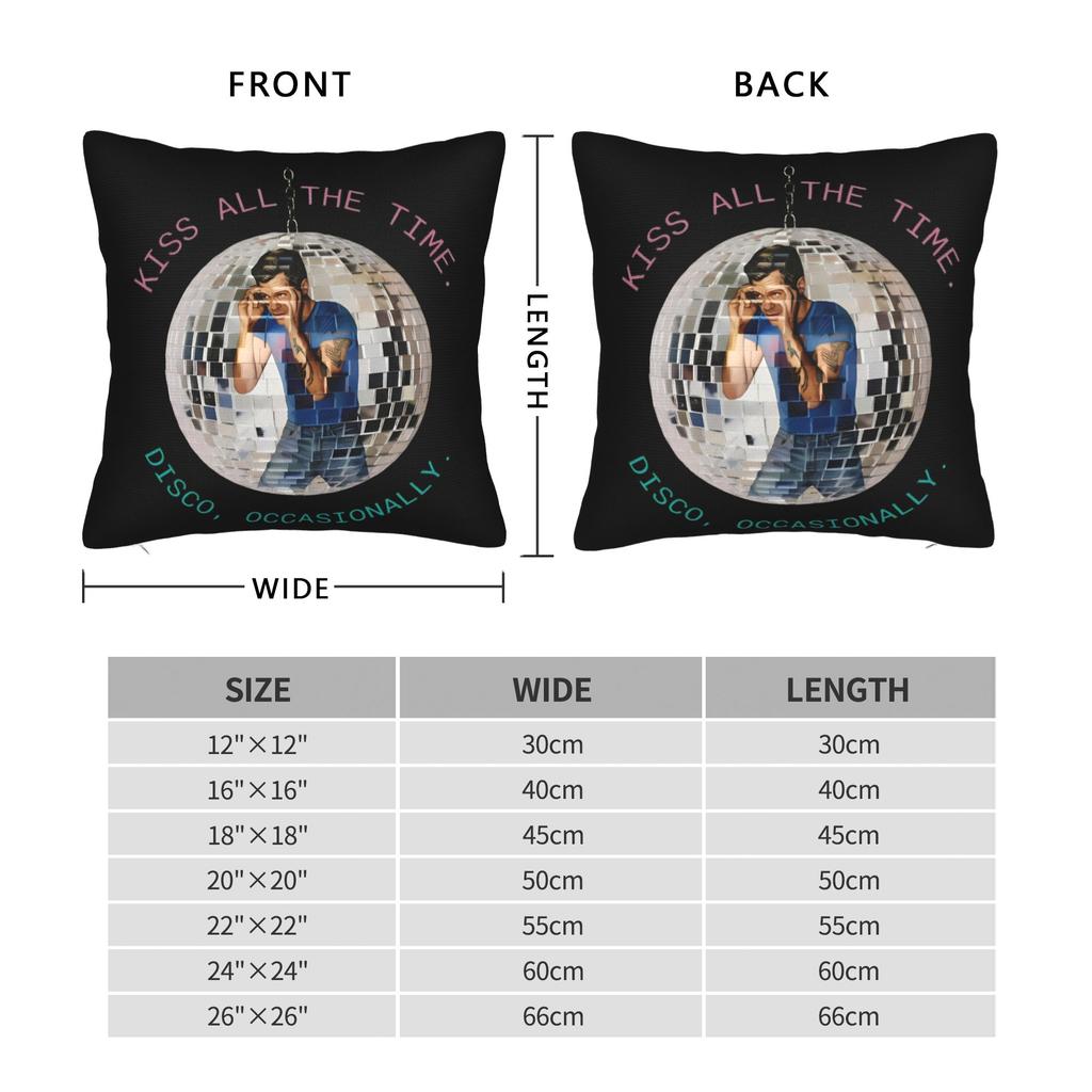 Harrys Styles Kiss All The Time Disco Singer Pillowcase Printing Cushion Cover Gift Pillow Case Cover Home Square 45*45Cm