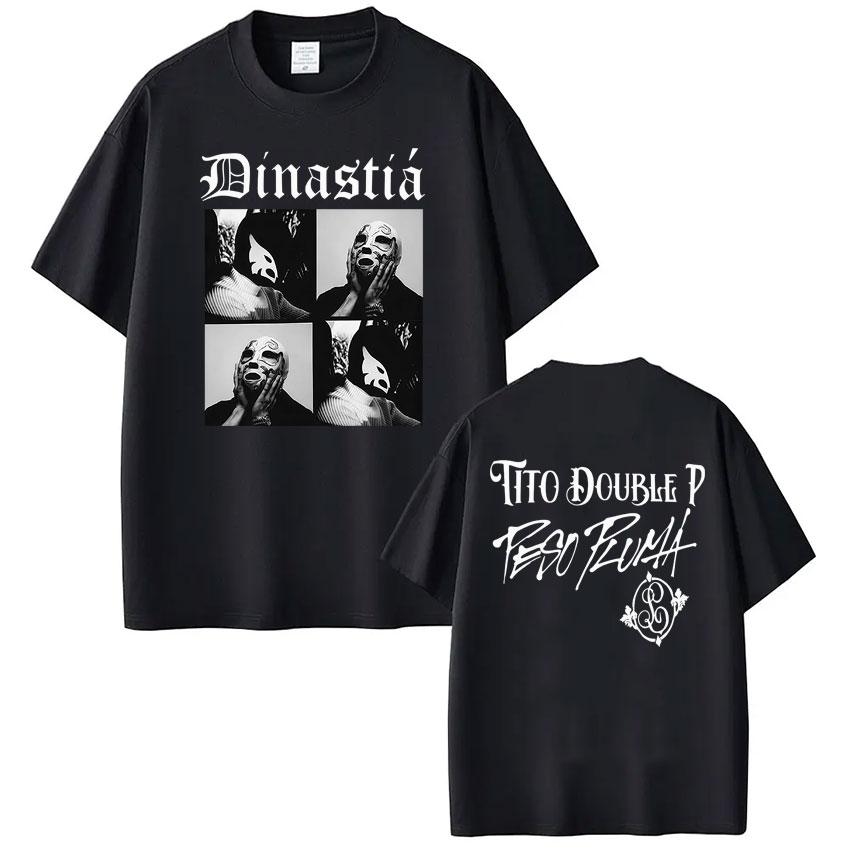 Rapper Peso Pluma Tito Double P Dinastia Album Vintage Print Tees Men Women Fashion Tshirts Gothic Punk Casual Cotton Tshirt