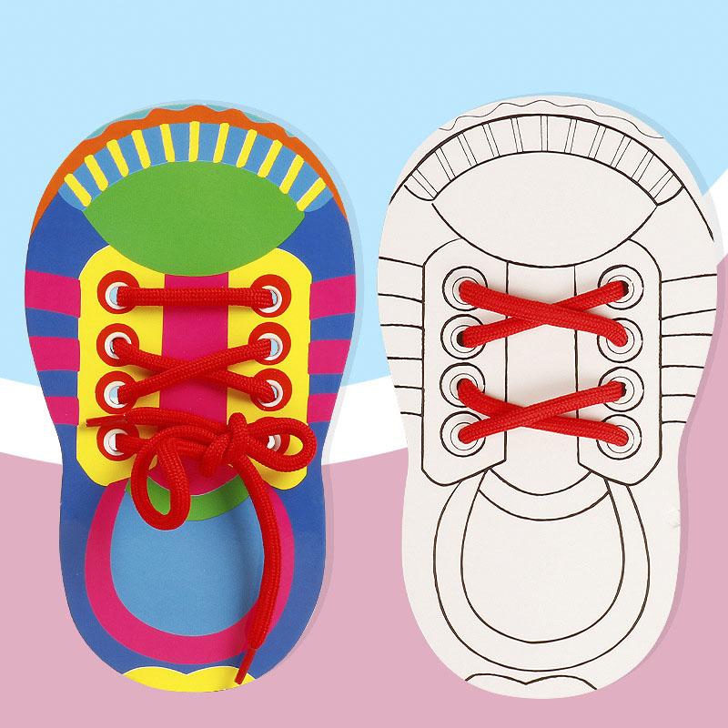 1PCS Children's Fun Montessori Material DIY Shoelace Game Learn Basic Life Skills Teaching Aid Educational Toys For Children