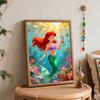 Disney digital oil painting diy oil painting hand painting mermaid ocean undersea living room bedroom decoration painting