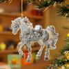 Elegant 2D Acrylic Horse Pendant-Versatile Hanging Ornament for Car Mirror,Christmas Tree&Home Decor,Ideal Gift for Animal