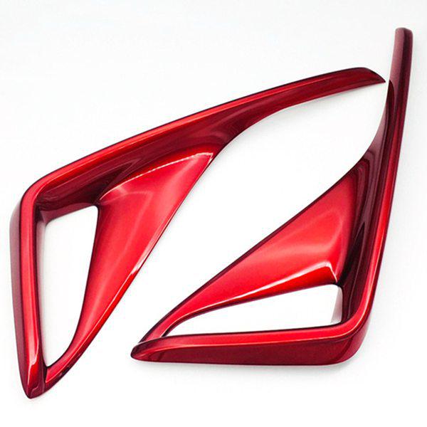1 Pair Red ABS Rear Fog Light Cover Frame Sticker