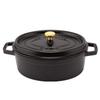 Staub Pico Cocotte Black a Stylish Enamel Pot with Also a Stylish and Kitchen Oval, 27cm, (1102725), Handles. Available Pot, Pan, Utensils.