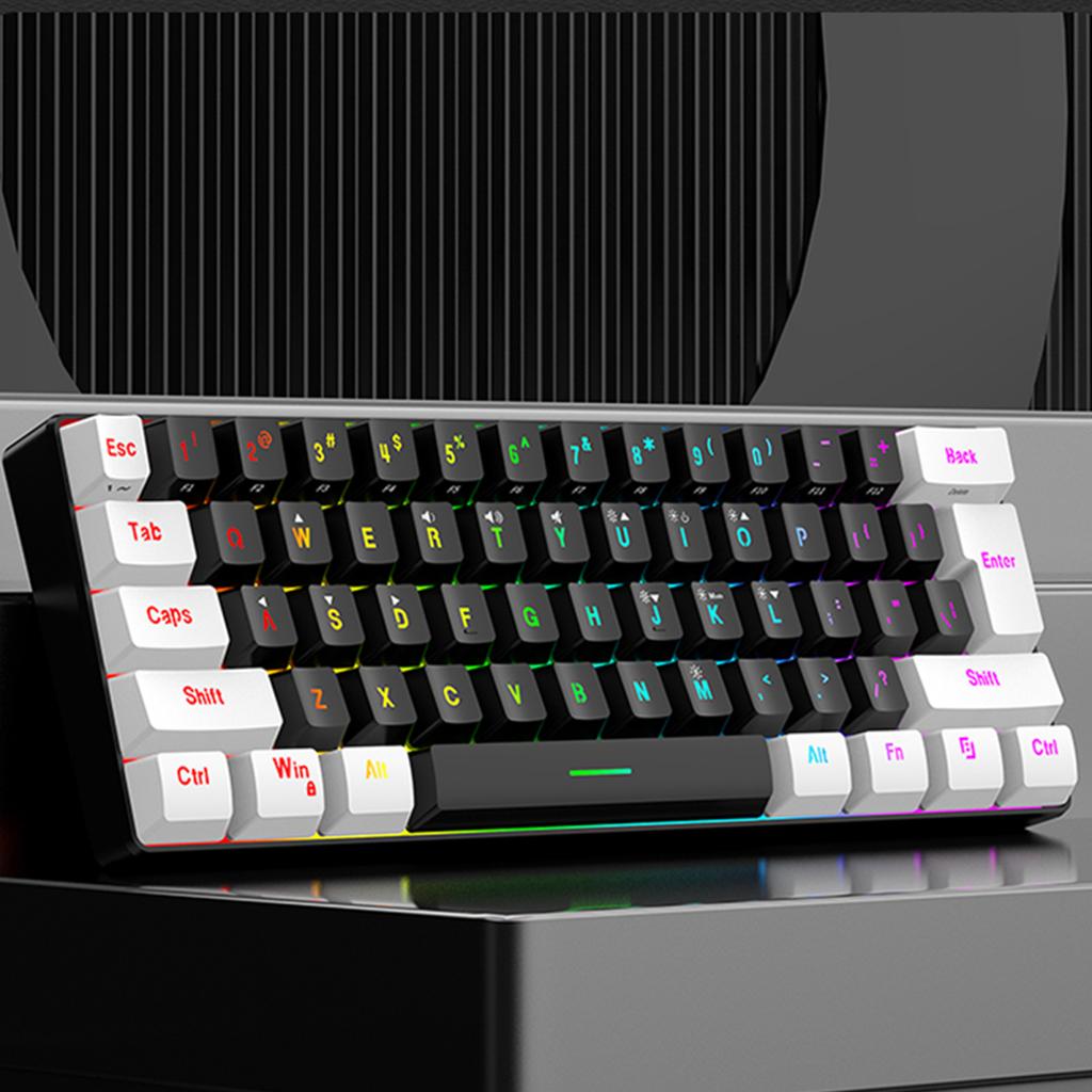 Проводная механическая игровая клавиатура Yousheng с RGB-подсветкой, универсальная 61-клавишная мини-проводная офисная клавиатура с мышкой