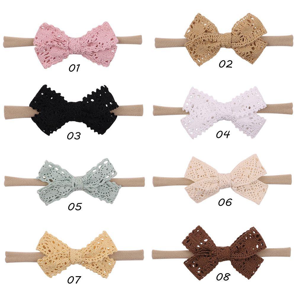 Bow Newborn Elastic Headwear Nylon Bowknot Lace Bow Headbands Hairbands Baby Headband Hair Band